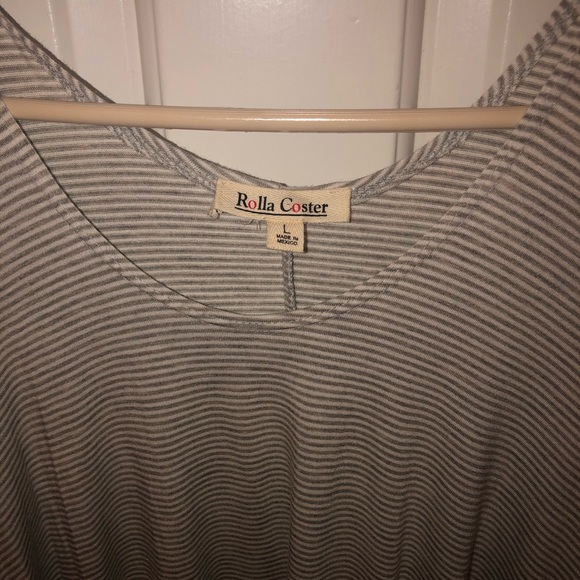 Gray and White Striped Dress - Picture 3 of 4